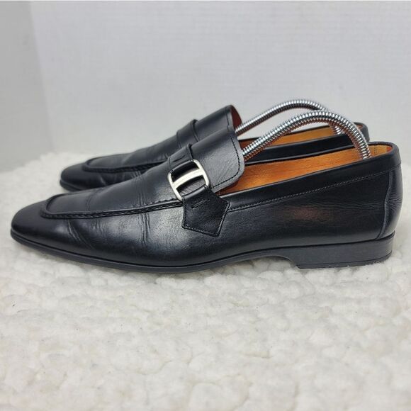 Magnanni Lino Mens Penny Loafer Size 8.5 Black Leather  display picture 1